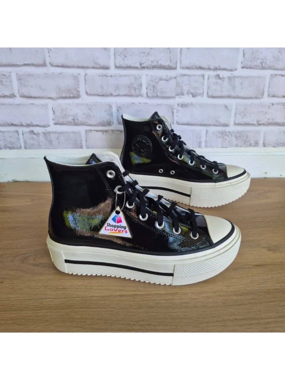 Converse Lift Double Stack Platform 7.5 Mens shoes sneaker Leather Black A12977C